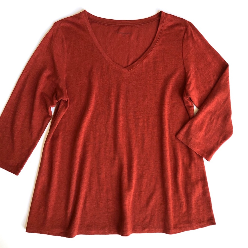 Eileen Fisher v-neck linen top